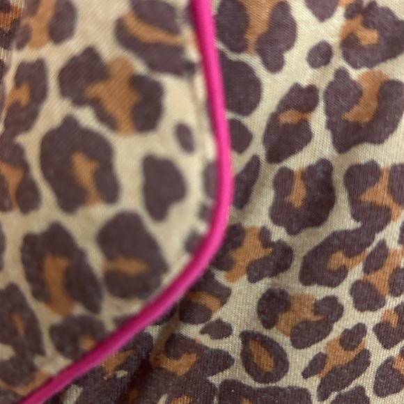 Nordstrom Leopard Print Pajama Set with Red Trim - Picture 6 of 6